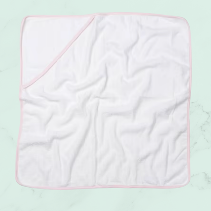 ✨ Une cape de bain douce - contour rose